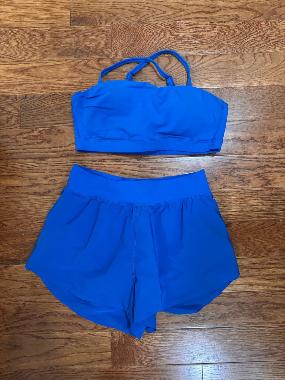 CRZ YOGA Royal Blue Sports Bra & Short Set